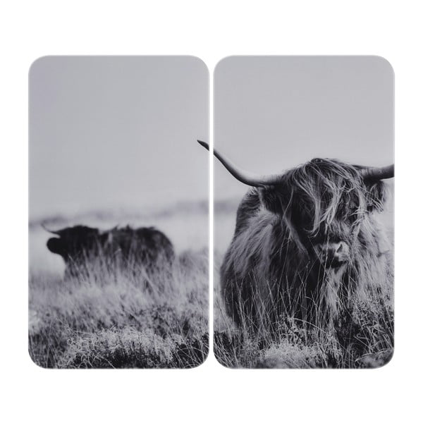 Protecții de aragaz 2 buc. din sticlă temperată 30x52 cm Universal Highland Cattle – Wenko