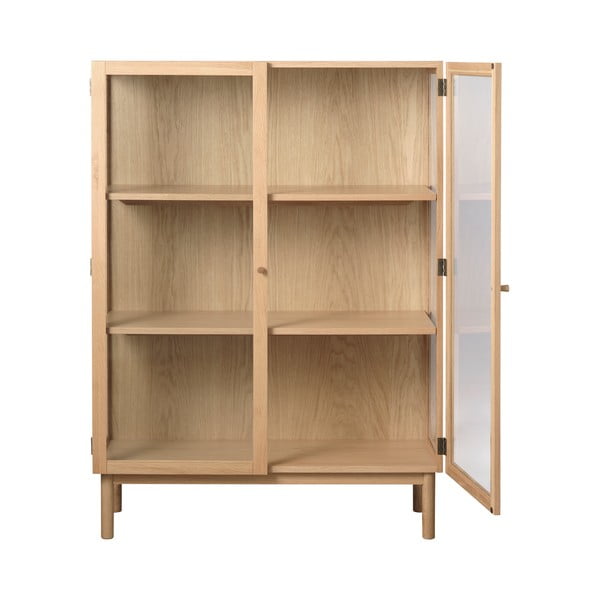 Vitrină din lemn de stejar 140x100 cm Elba – Unique Furniture-image-2