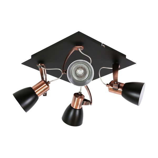 Plafonieră neagră/arămie cu abajur din metal 30x30 cm Markus – Candellux Lighting-image-1