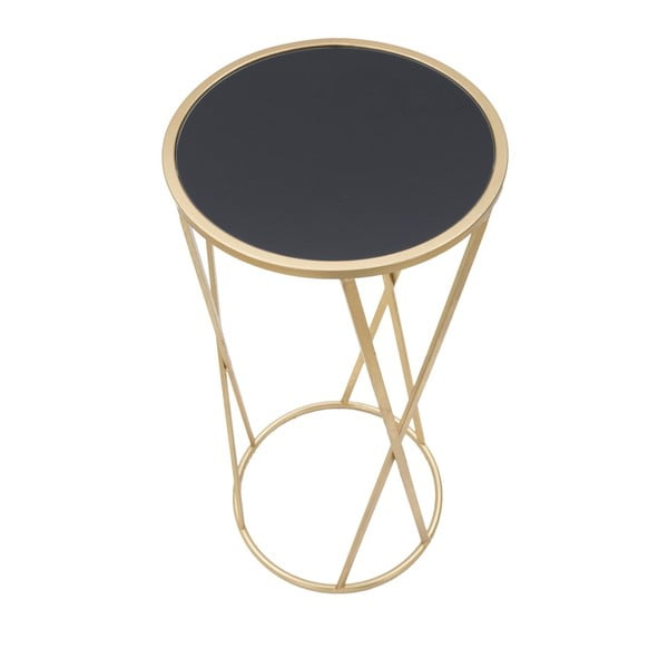 Masă auxiliară Mauro Ferretti Glam Simple, înălțime 75 cm, negru - auriu-image-4