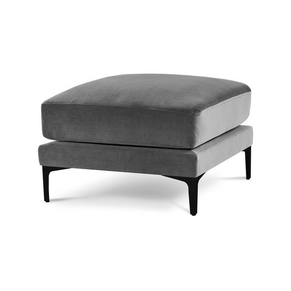 Taburet cu tapițerie din catifea Kooko Home Harmony, gri-image-2