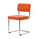 Scaun de dining portocaliu din catifea reiată Rupert – Unique Furniture