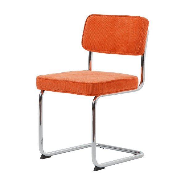 Scaun de dining portocaliu din catifea reiată Rupert – Unique Furniture