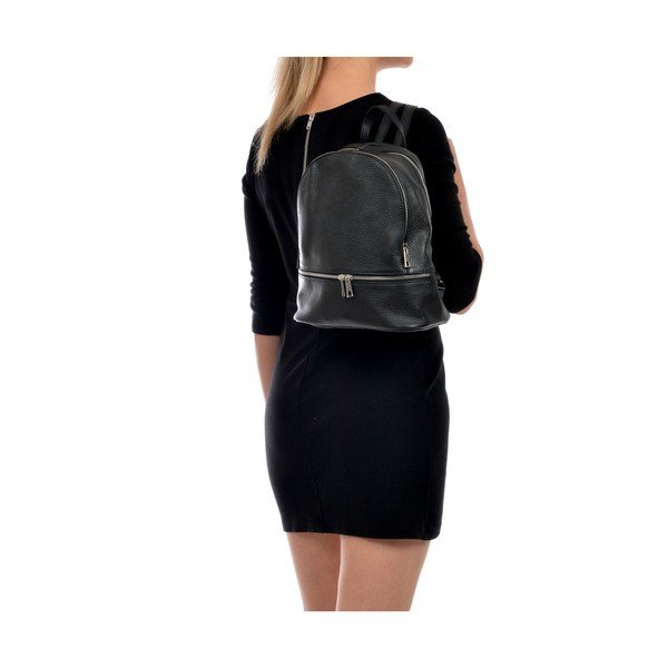 Rucsac din piele Anna Luchini City, negru-image-4