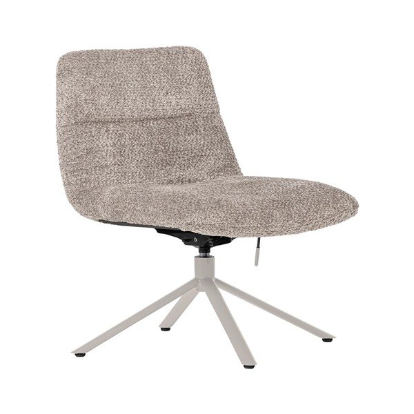 Fotoliu gri deschis pivotant cu tapițerie din țesătură bouclé Soren – WOOOD