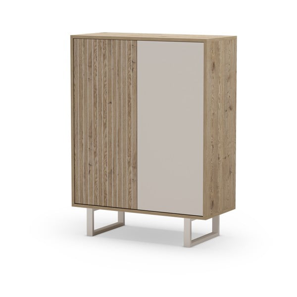 Dulap gri/în culoare naturală cu aspect de lemn de stejar 90x120 cm Millay – Marckeric-image-2