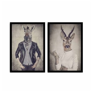 Tablou din 2 piese Home Ribs and Deer, 72 x 50 cm