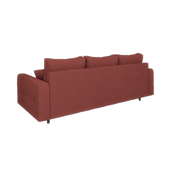 Canapea cărămizie cu tapițerie din catifea reiată  210 cm Ariella – Ropez-image-2