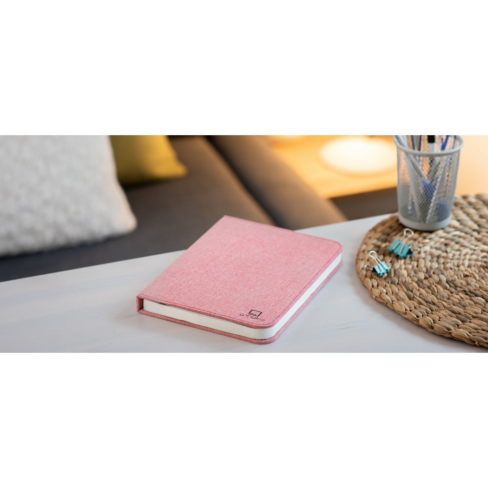 Veioză de birou cu LED Ginko Booklight Large, formă de carte, roz