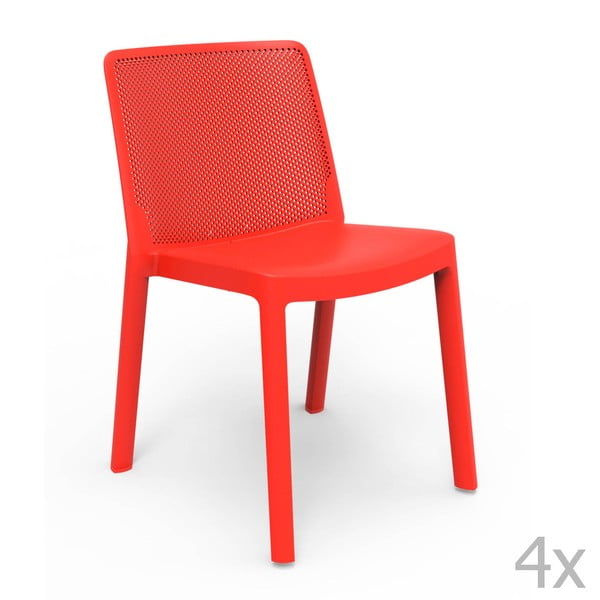 Set 4 scaune grădină Resol Fresh, roșu