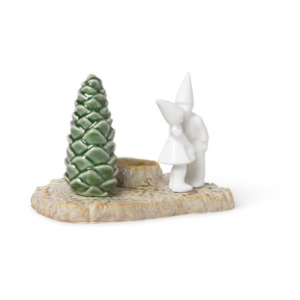 Suport din gresie pentru lumânări de Crăciun Kähler Design Christmas Kiss, lungime 17 cm-image-2