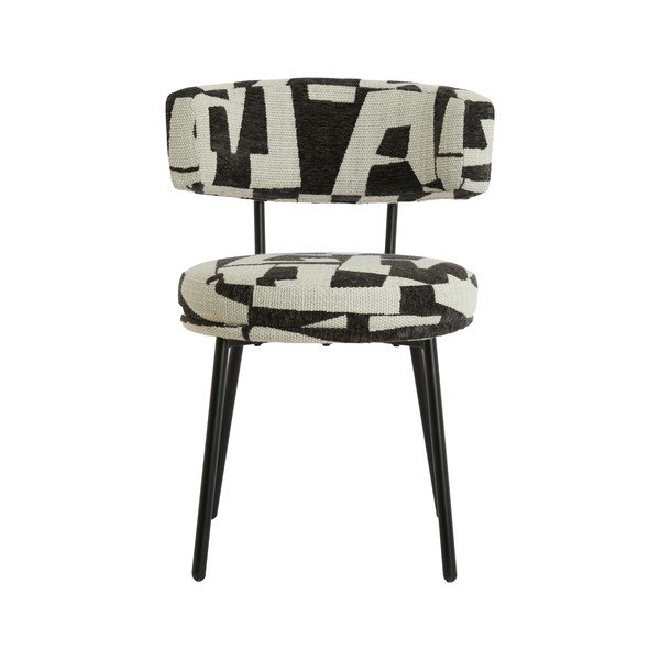 Scaun de dining negru/crem tapițat Harvie – Light & Living-image-1
