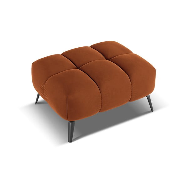 Taburet portocaliu cu tapițerie din catifea Nalu – Makamii-image-3