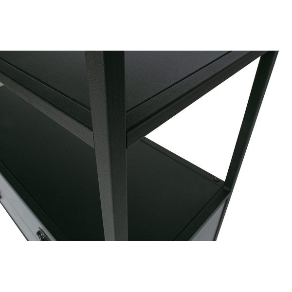 Bibliotecă cu 2 sertare WOOOD Derby, negru-image-1