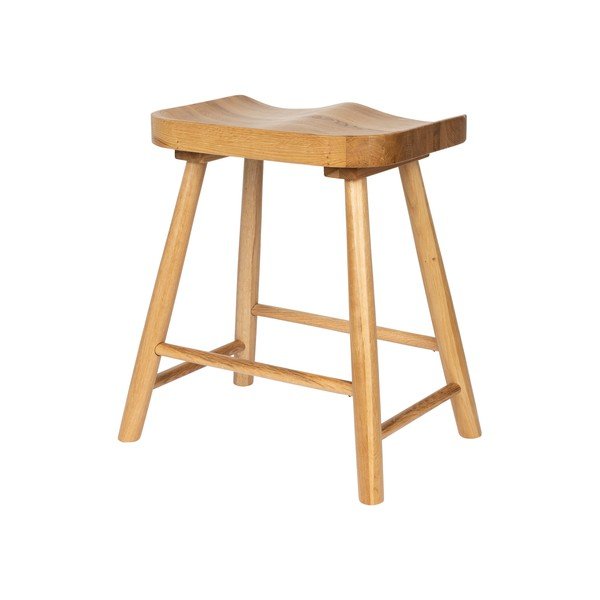 Scaun tip taburet în culoare naturală din lemn de stejar Vander – White Label-image-2