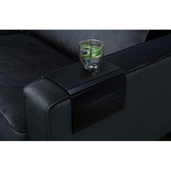 Cotieră flexibilă din lemn pentru canapea WOOOD Tray, negru-image-2