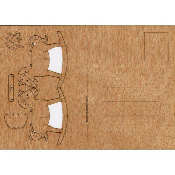 Carte poștală din lemn Formes Berlin Koník, 14,8 x 10,5 cm-image-1