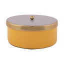 Cutie de depozitare galbenă din metal decorativă ø 16x6 cm Double Funky – PT LIVING
