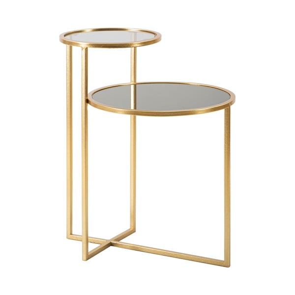 Măsuță de cafea neagră/aurie rotundă 40x50 cm - Mauro Ferretti-image-2