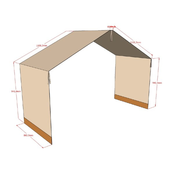 Draperie pentru copii maro deschis pentru pat din bumbac 86x414 cm Forrest – Vipack-image-3