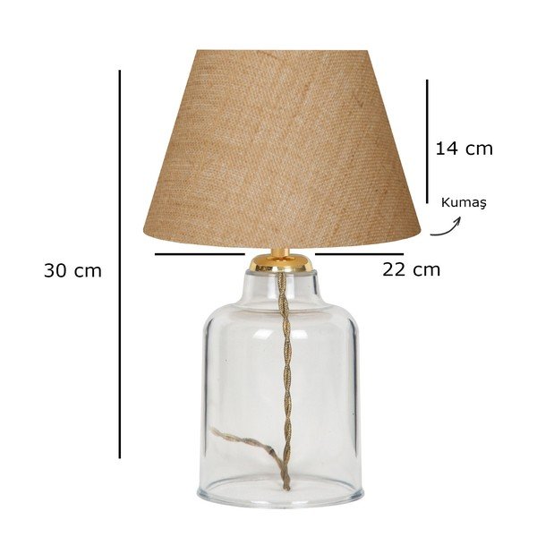 Veioză cu abajur textil (înălțime 30 cm) Baran – Opviq lights-image-2
