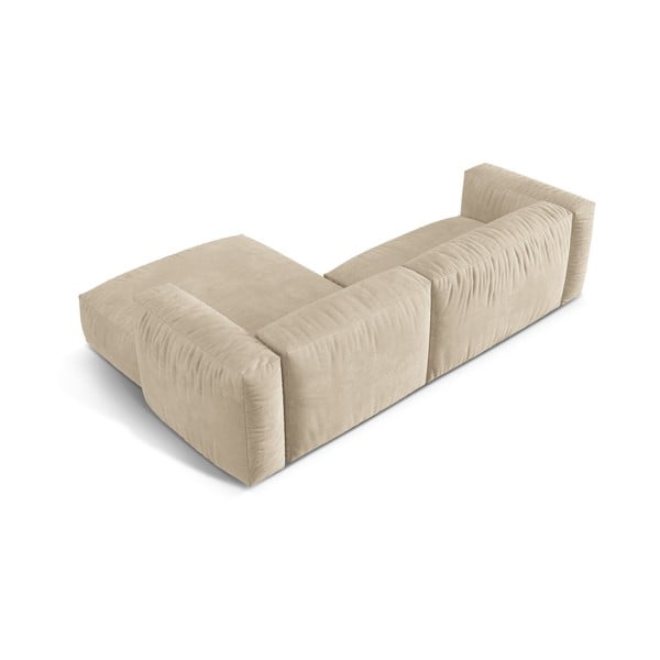 Colțar modular bej cu tapițerie din catifea (cu colț pe partea dreaptă/cu șezlong) Martina – Micadoni -image-3
