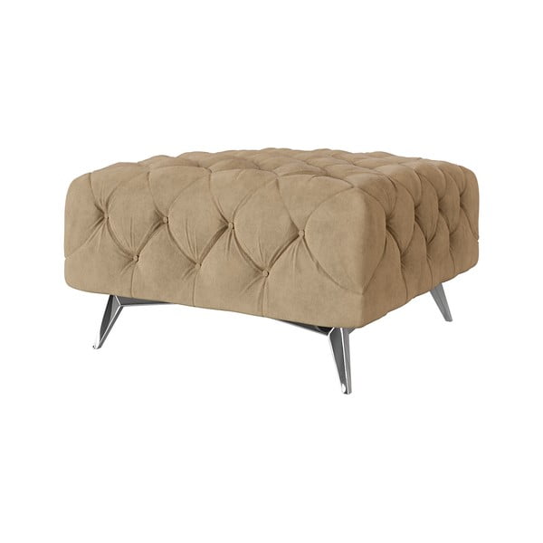 Taburet maro deschis cu tapițerie din catifea Chelsea – Ropez-image-1