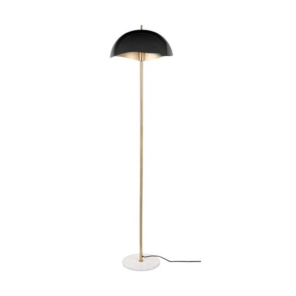 Lampadar negru/auriu cu abajur din metal (înălțime 154 cm) Waved – Leitmotiv