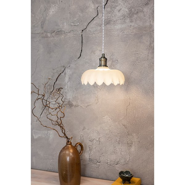 Lustră albă/alămie cu abajur din sticlă ø 25,5 cm Kurage – Markslöjd-image-2