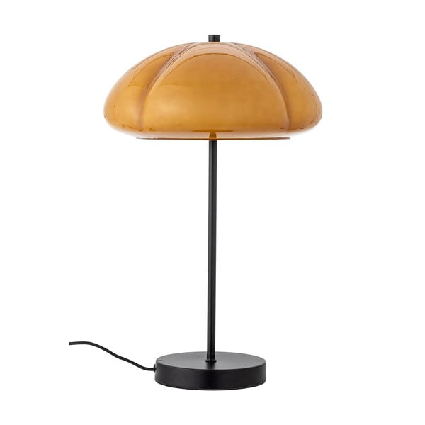 Veioză galben ocru cu abajur din sticlă (înălțime 46,5 cm) Kinoko – Bloomingville