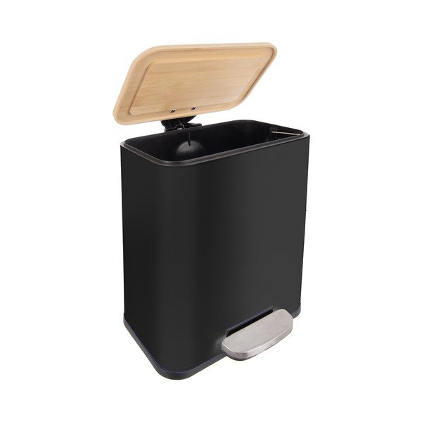 Coș de gunoi negru cu pedală din oțel inoxidabil 5 l Black – Orion-image-3