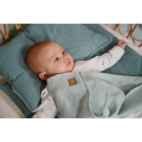 Pătură de muselină verde pentru copii 100x100 cm Mint - Moi Mili-image-3