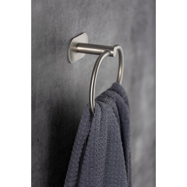 Suport pentru prosoape argintiu mat autoadeziv din oțel inoxidabil Orea – Wenko-image-1