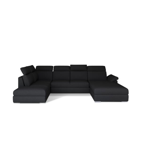 Colțar negru extensibil (cu colț pe partea stângă/în formă de "U") Evanell – ELTAP