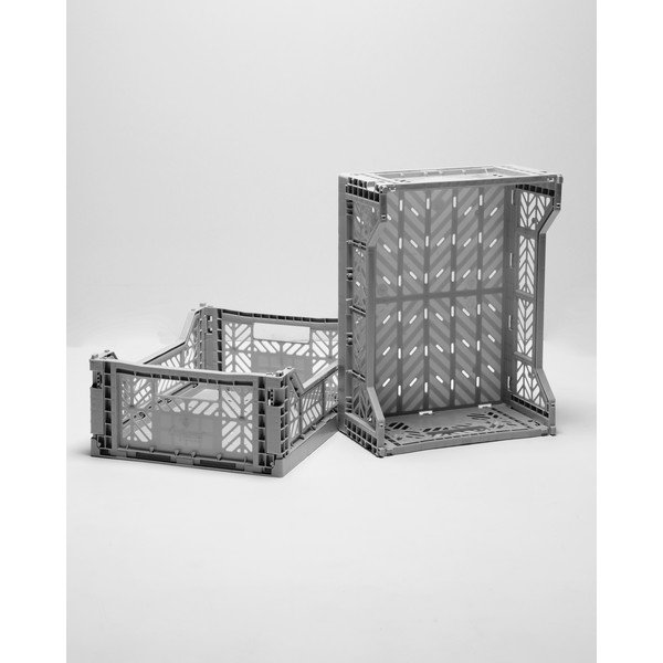 Set 2 lădițe pentru jucării Little Nice Things Caja, gri-image-3