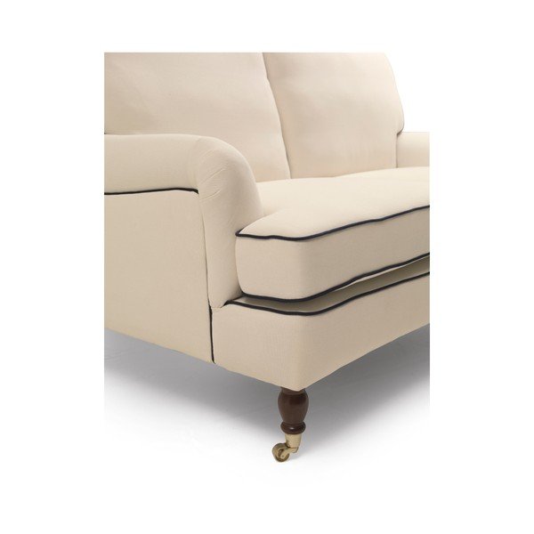 Canapea Max Winzer Passion, crem cu detalii bleumarin, 158 cm-image-4