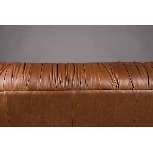 Canapea maro cu tapițerie din piele 214 cm Douglas – Dutchbone-image-1