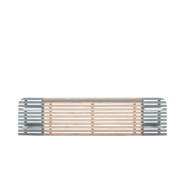 Tăblie de pat gri deschis/în culoare naturală din lemn masiv de pin 240x62 cm Dimas – Marckeric