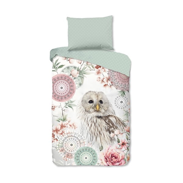 Lenjerie de pat verde din flanelă pentru pat de o persoană 140x200 cm Omaira – HIP