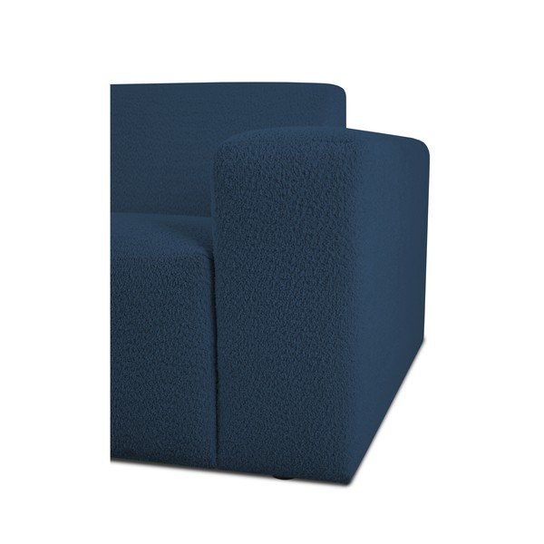 Colțar albastru închis cu tapițerie din stofă bouclé (în formă de "U") Roxy – Scandic-image-3