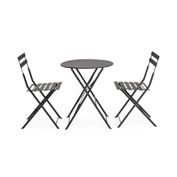 Set de dining pentru grădină gri antracit din oțel pentru 2 persoane Austin – Bizzotto