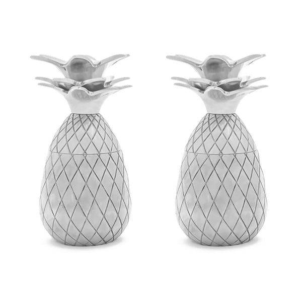 Set 2 pahare tărie W&P Design Pineapple, argintiu