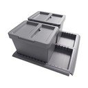 Coș de gunoi gri pentru reciclare/ încorporat 2x12 l din plastic Metropolis Flip-up – Elletipi