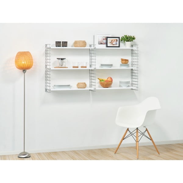 Etajeră cu 3 nivele și rafturi albe Metaltex Libro, lățime 70 cm-image-3