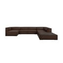 Colțar maro închis cu tapițerie din piele (cu șezlong pe partea dreaptă) Madame – Windsor & Co Sofas
