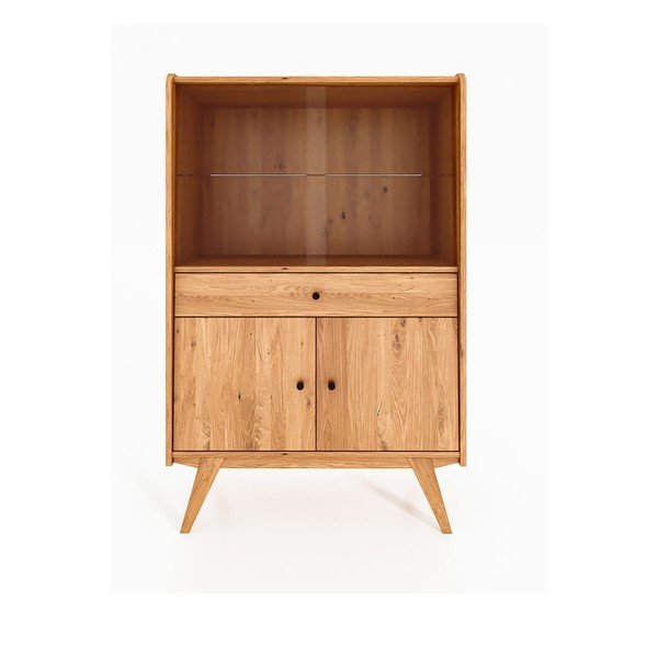 Vitrină din lemn de stejar 100x154 cm Retro - The Beds-image-2