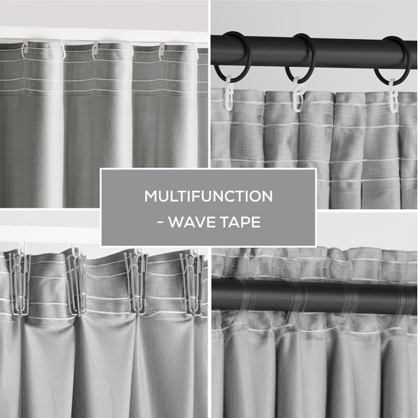 Draperie gri deschis dimout (semi-opacă) din catifea 140x270 cm Pleat – Restilo-image-3