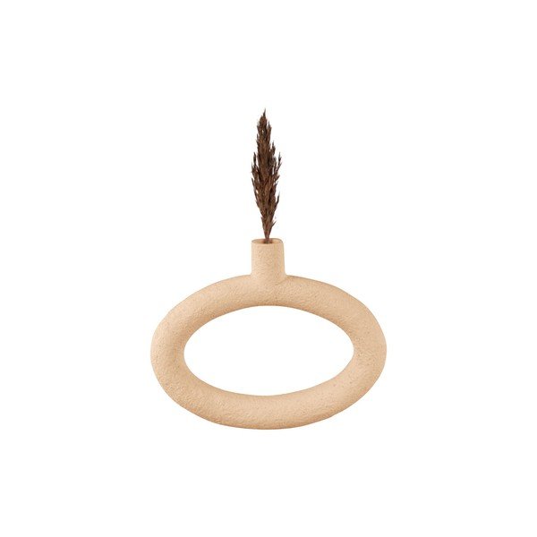 Vază PT LIVING Oval, înălțime 20,5 cm, maro deschis-image-1