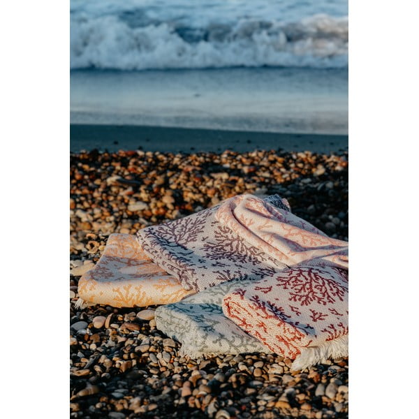 Pled din amestec de bumbac Euromant Summer Coral, 140 x 180 cm, roz-image-4