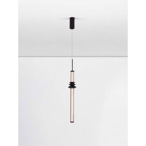 Lustră negru-mat LED cu intensitate reglabilă din ceramică cu abajur din sticlă acrilică ø 8 cm Stalactite – Nova Luce-image-3